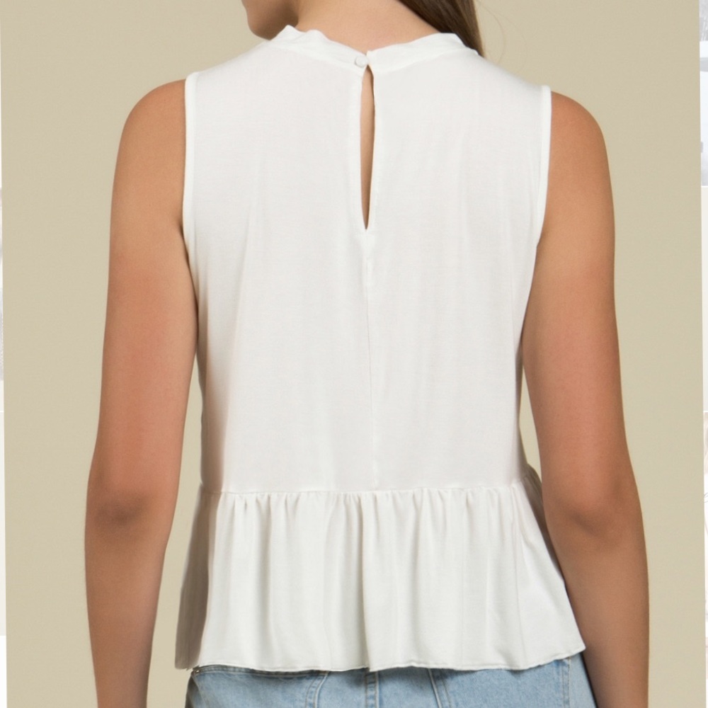 Sleeveless peplum tank top Off White - Picture 2 of 8
